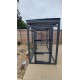 Waterproof Four-Sided Catio cat enclosure painted black with large shelves pack